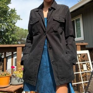 Black Gap Button up Trench Coat style Jacket